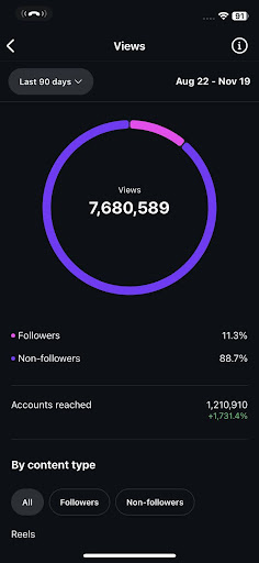 Violette's Instagram Growth